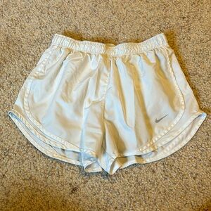 White Nike Running Shorts